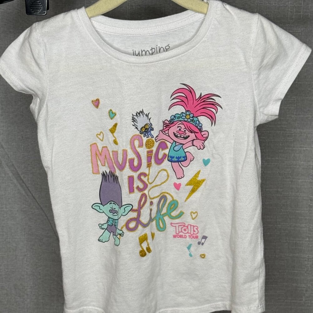 Jumping Beans - Trolls World Tour - Girls Short Sleeve Shirt - Size 4T